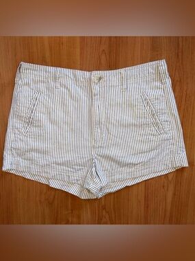 American Eagle 100% Cotton , White & Navy Striped Shorts